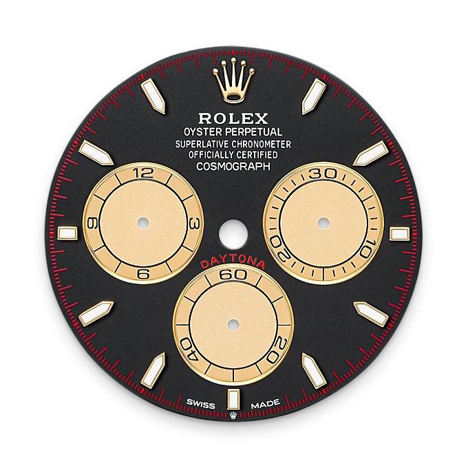 Rolex M126508-0002 – The intense black and champagne-colored dial